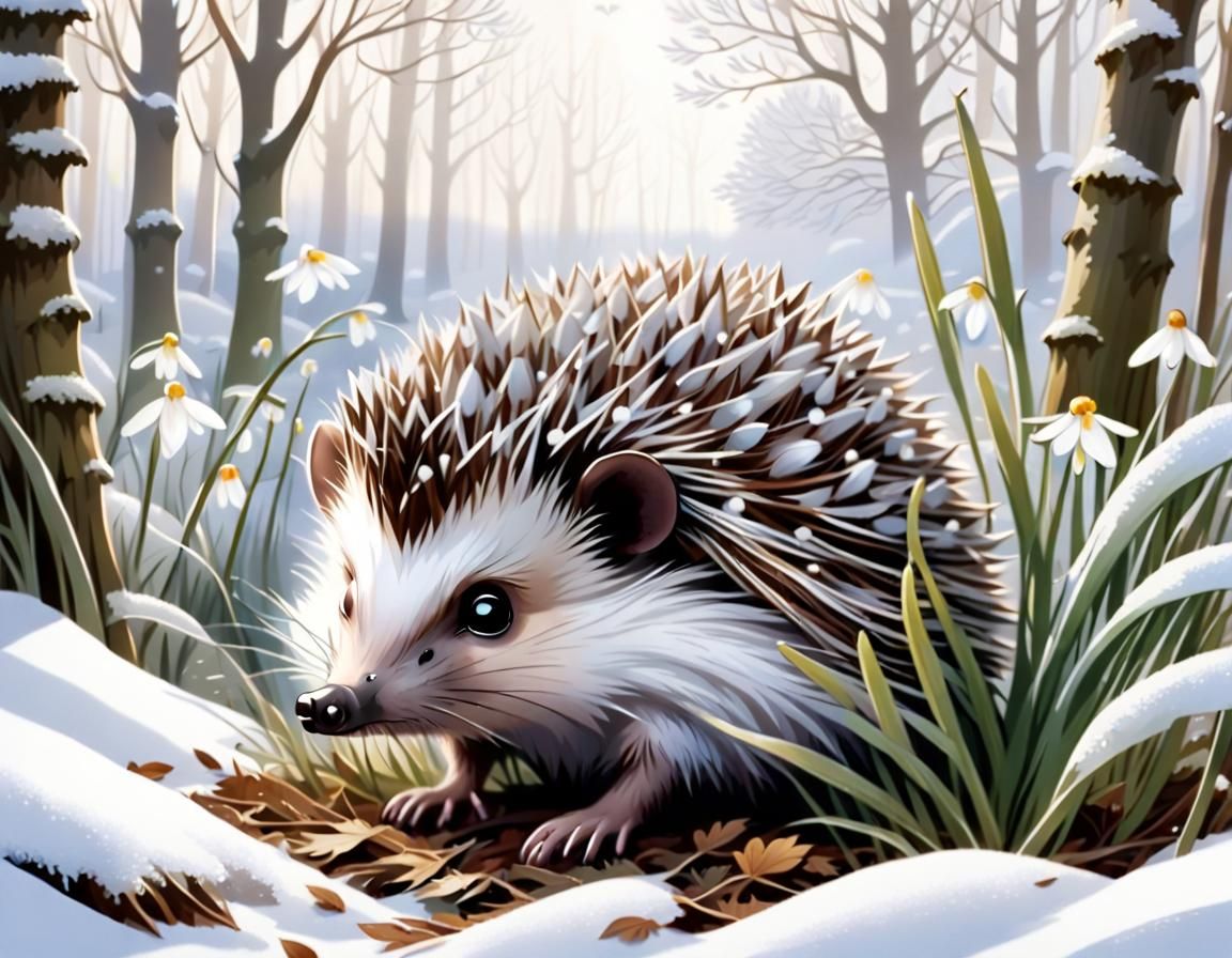 Hedgehog's Spring Awakening in Enchanted Forest
