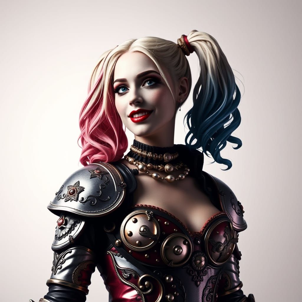 Harley Quinn in Dramatic Armor, Van Gogh Meets Dark Concept ...