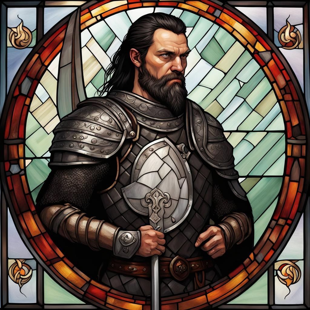 Erland of Larvik as Sinister Stained Glass Art