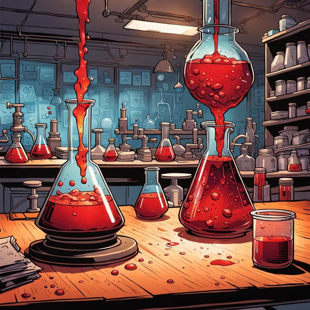 Science Lab Beaker in Comic Book Art Style