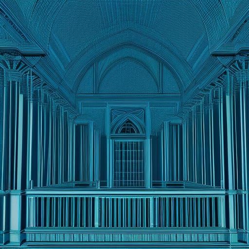 Hogwarts Castle Blueprint in Da Vinci Art Style