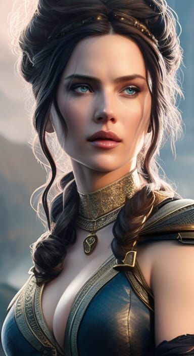 Hyperrealistic Yennefer Portrait in Witcher Style