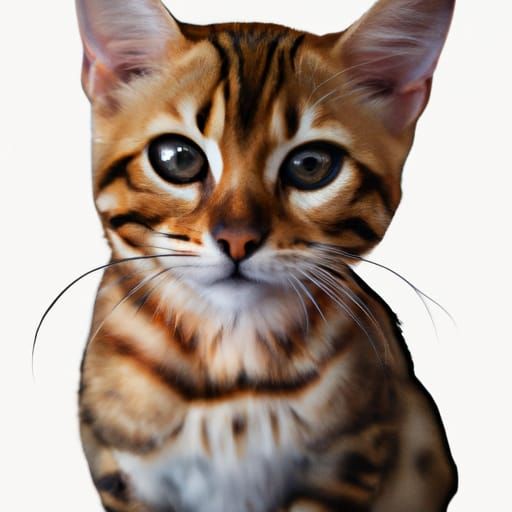 Hyperrealistic Toyger Kitten: Hyperdetailed