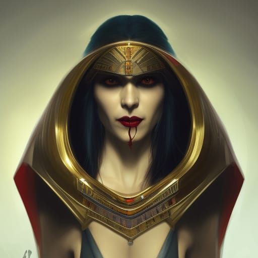 Egyptian Vampire Portrait in Hyperdetailed Style