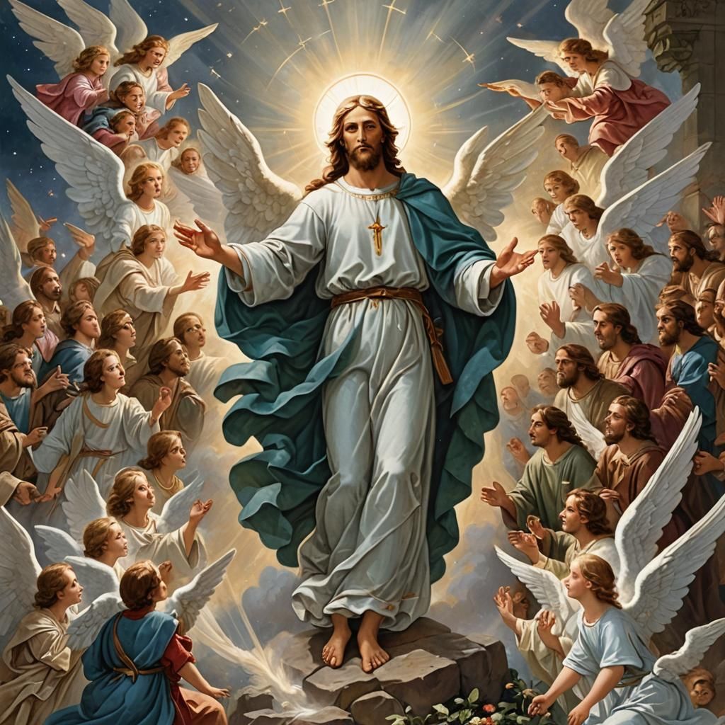 Angelic Host Praising God in Heavenly Light