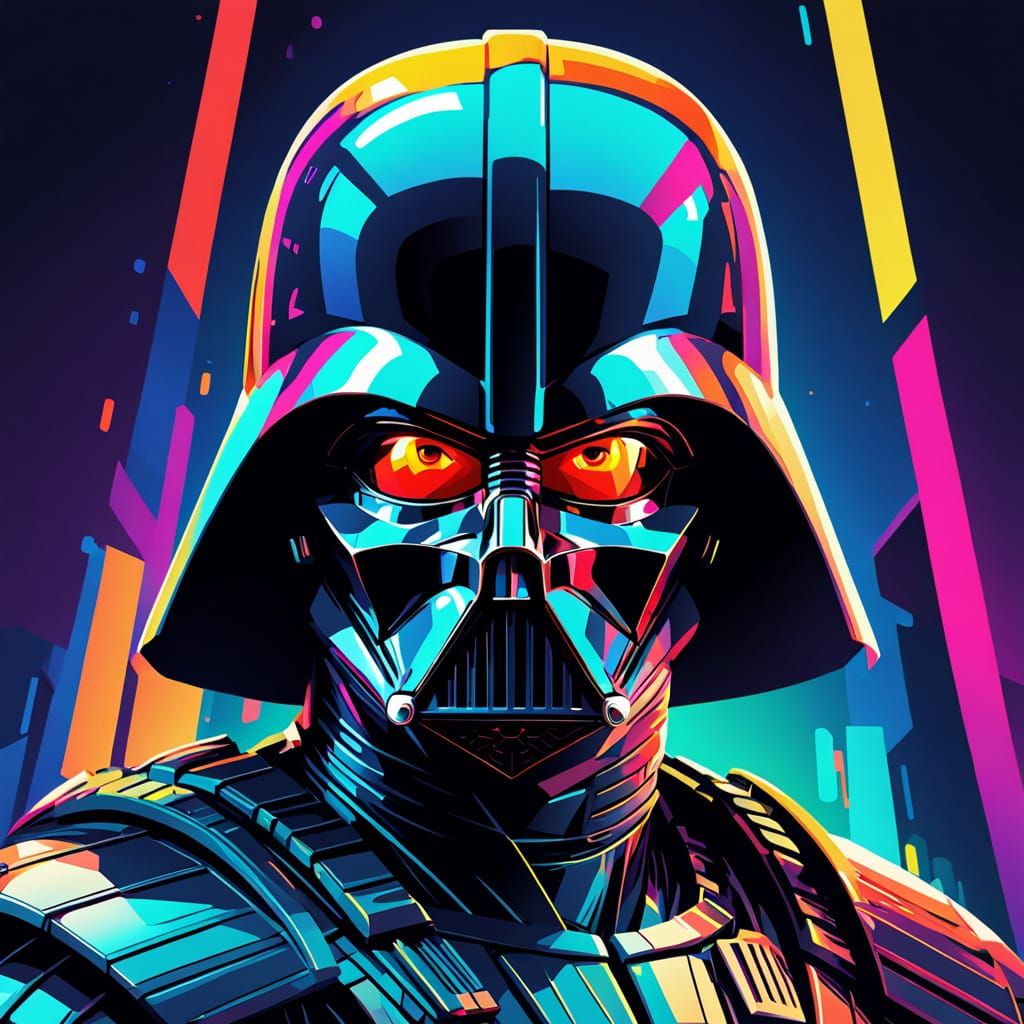 Vader Predator Mashup in WPAP Pop Art Style