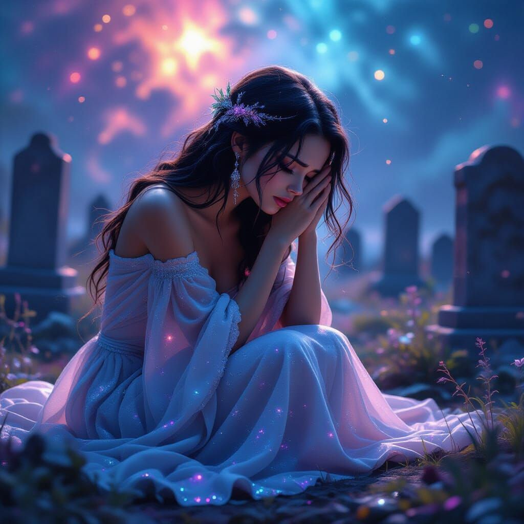 Ethereal Cosmic Enchantress Weeping Nebula Tears