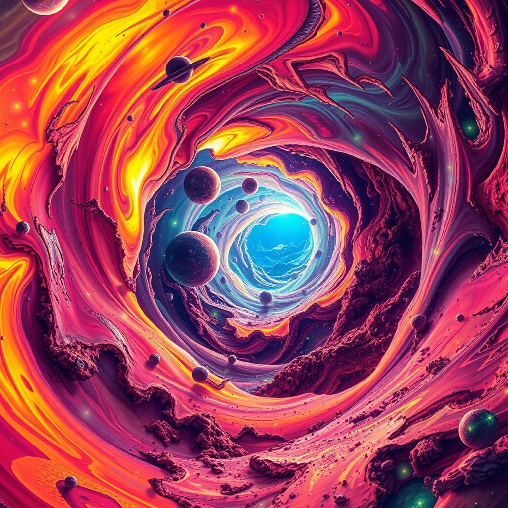 Cosmic Horror Unfolds in Swirling, Neon Rift