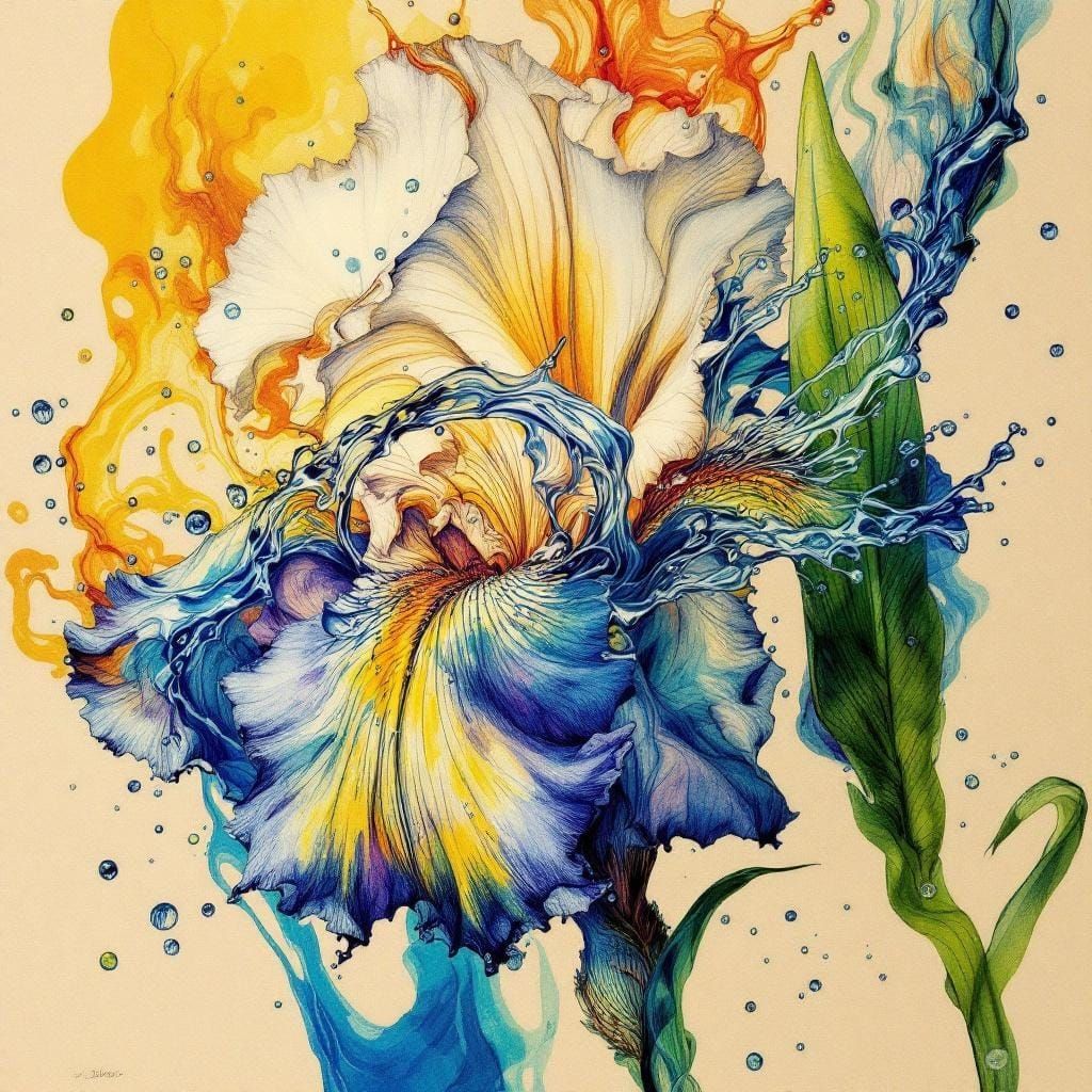 Iris ink drawing