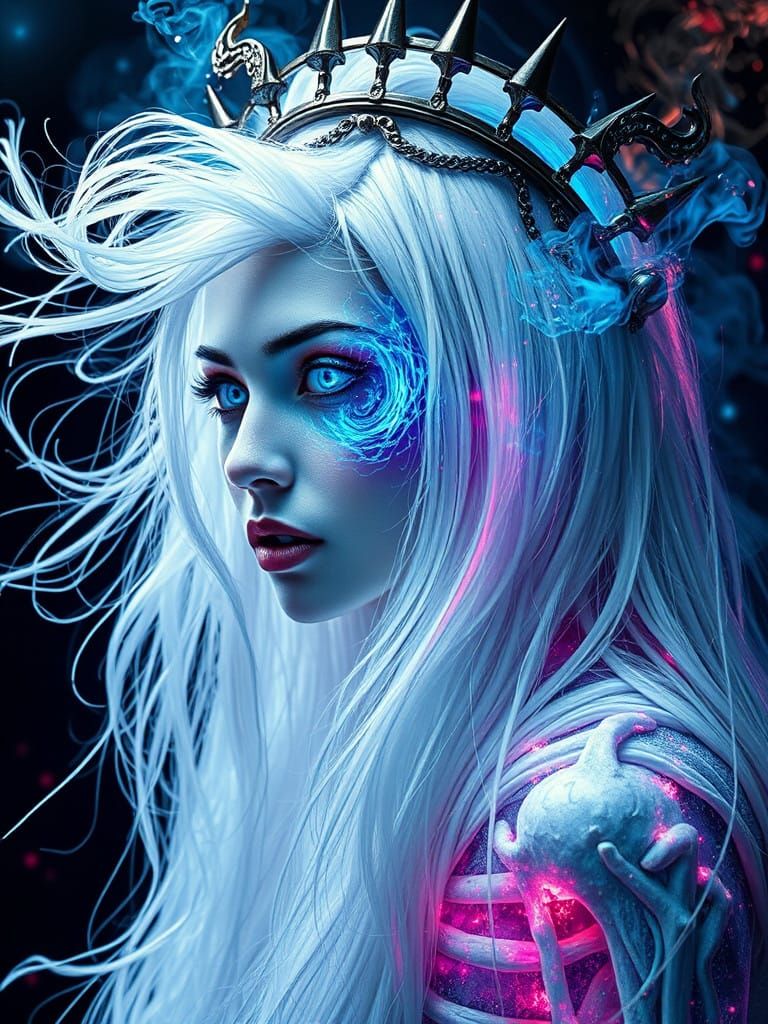 Ghostly Goddess Queen Disintegrates in a Blaze of Color