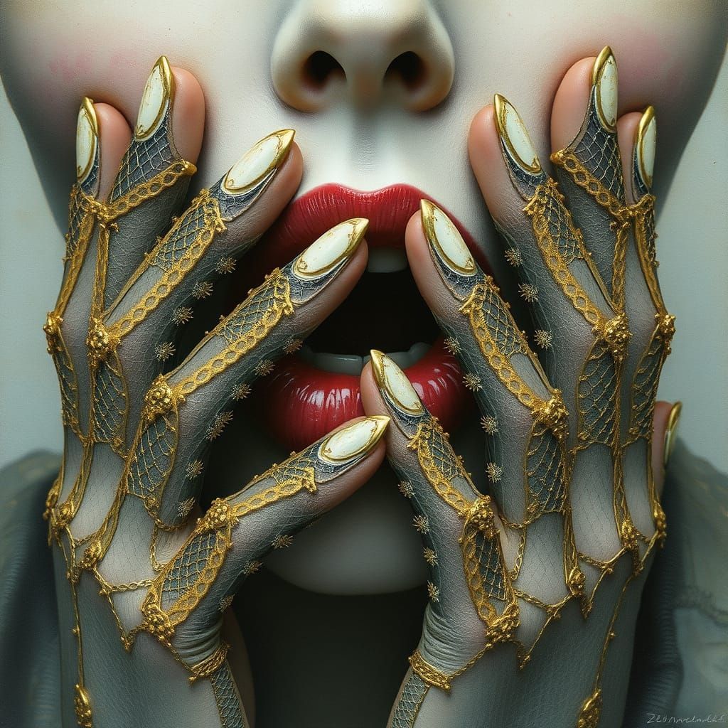 Lace Finger Gloves Inspired by Rothko and Joncas