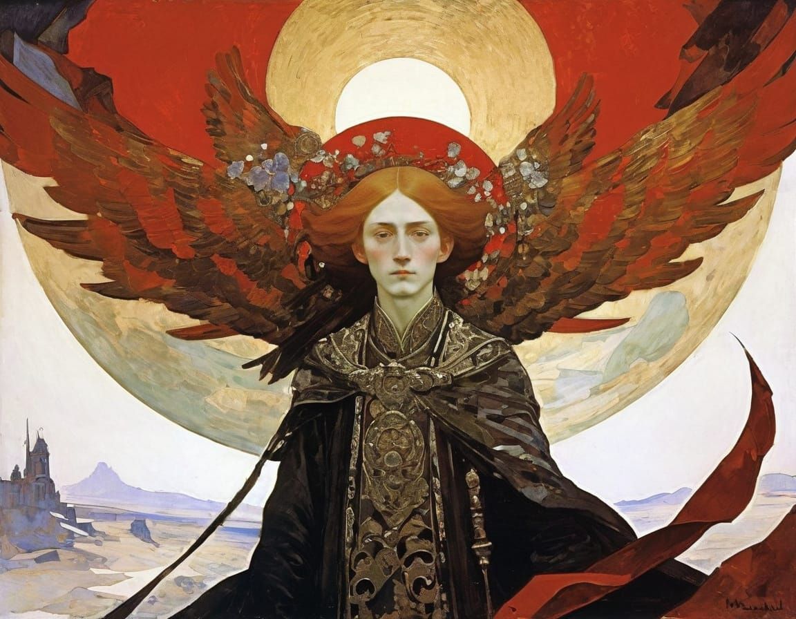 Surreal Fantasy Portrait in Vrubel Style