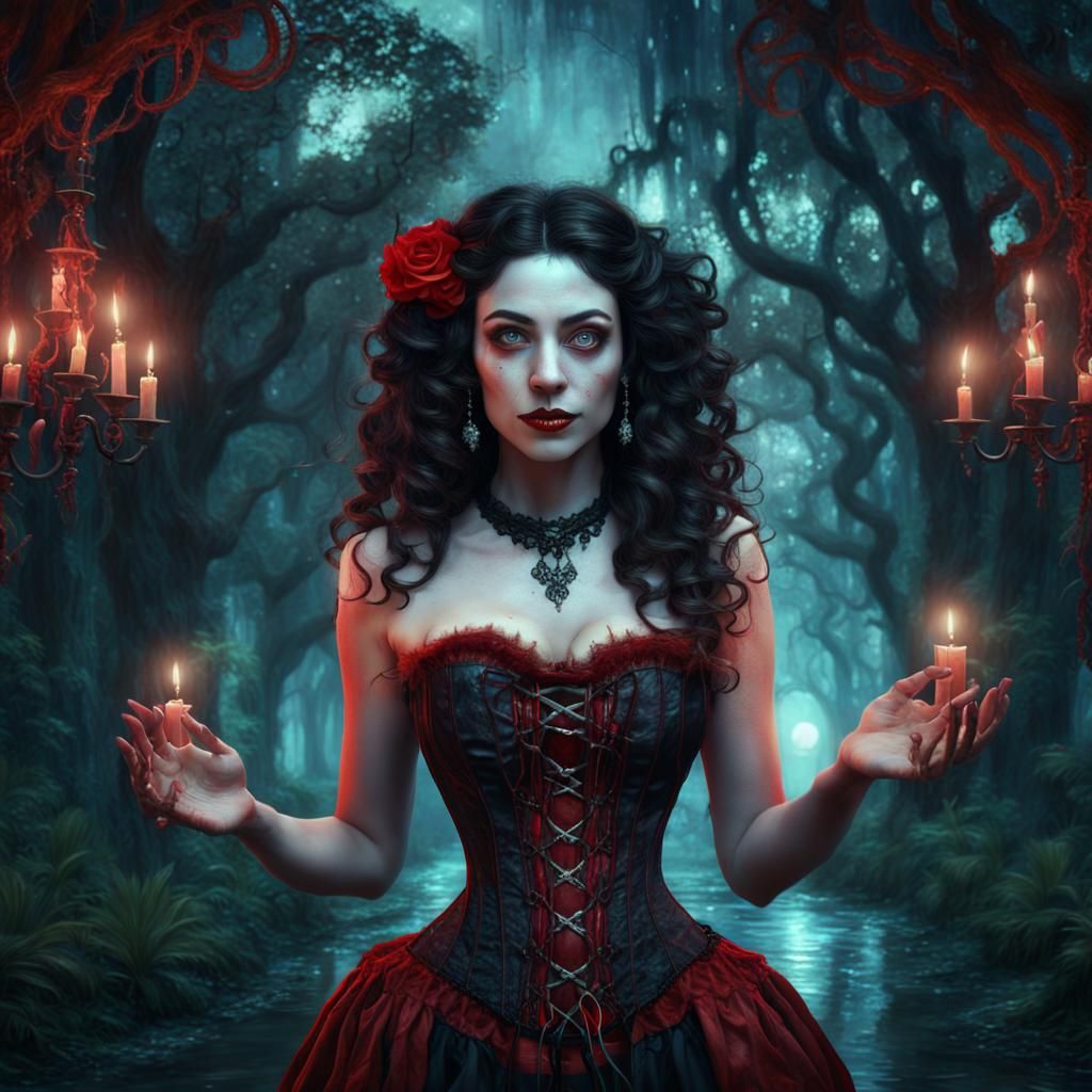 Cajun Bayou Witch Summoning Ghosts in New Orleans