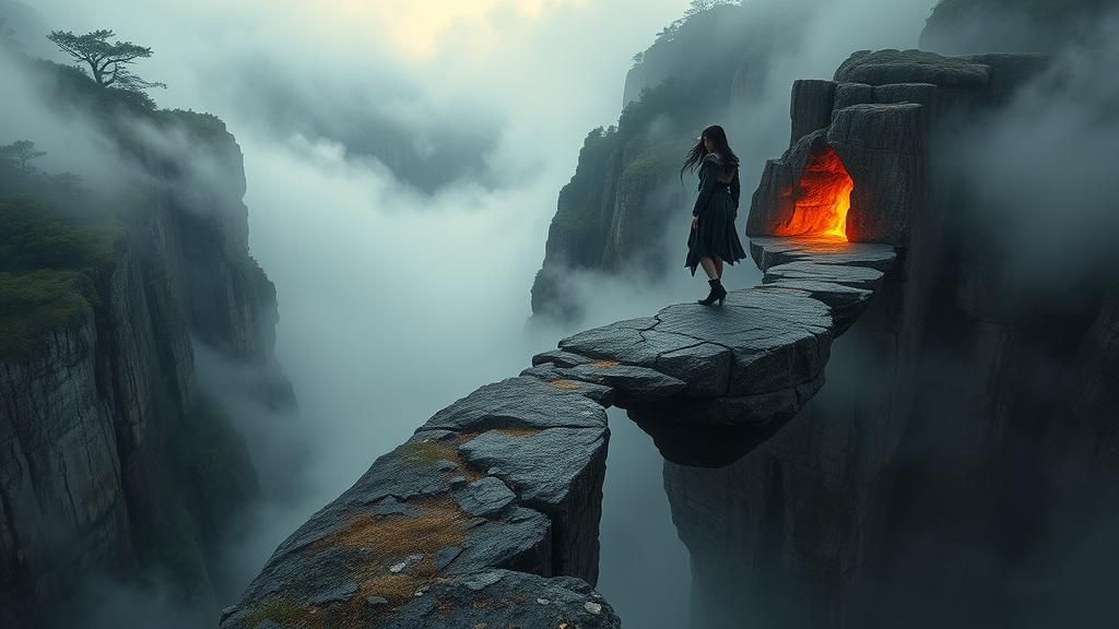 Barbarian Damsel Overlooks Envy-Style Landscape