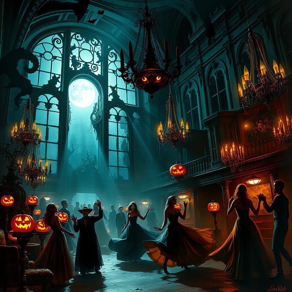 Haunted halloween themed New Year's Ball