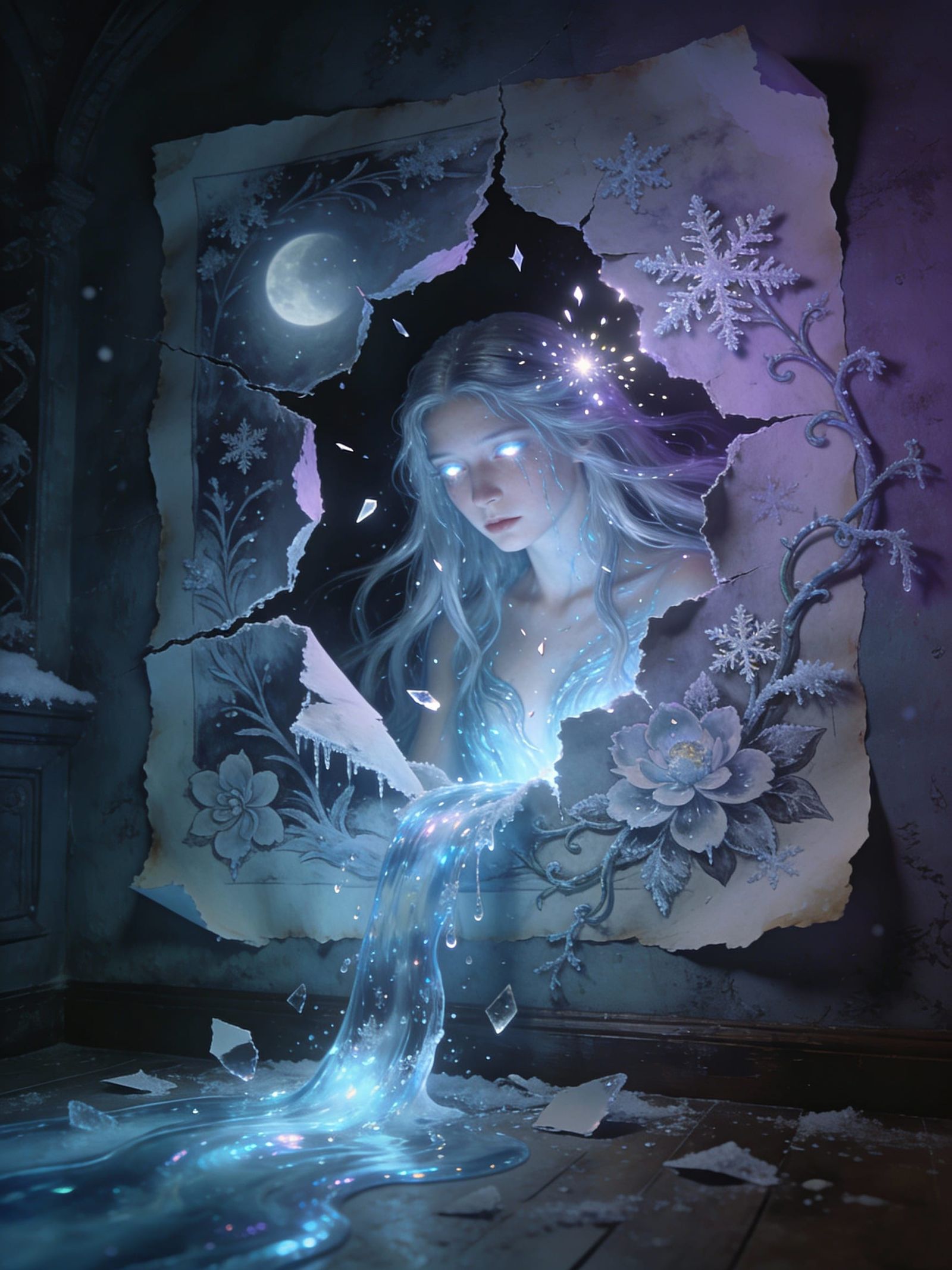 Enchanted Paper Wall Art Reveals Frosty Winter Nymph