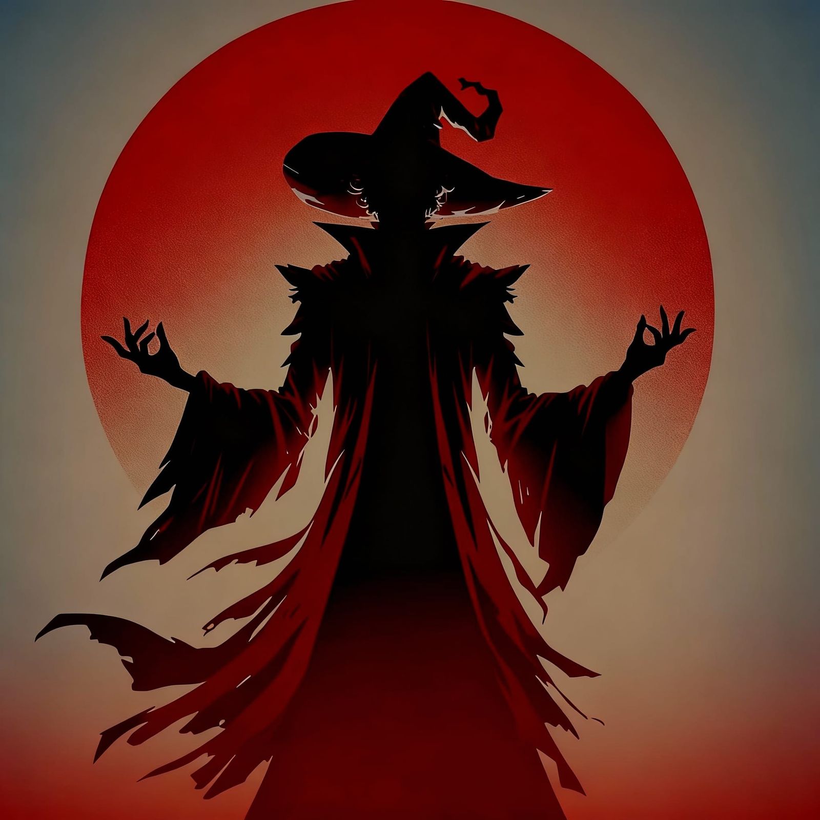 Majestic Red Warlock Casting Spell