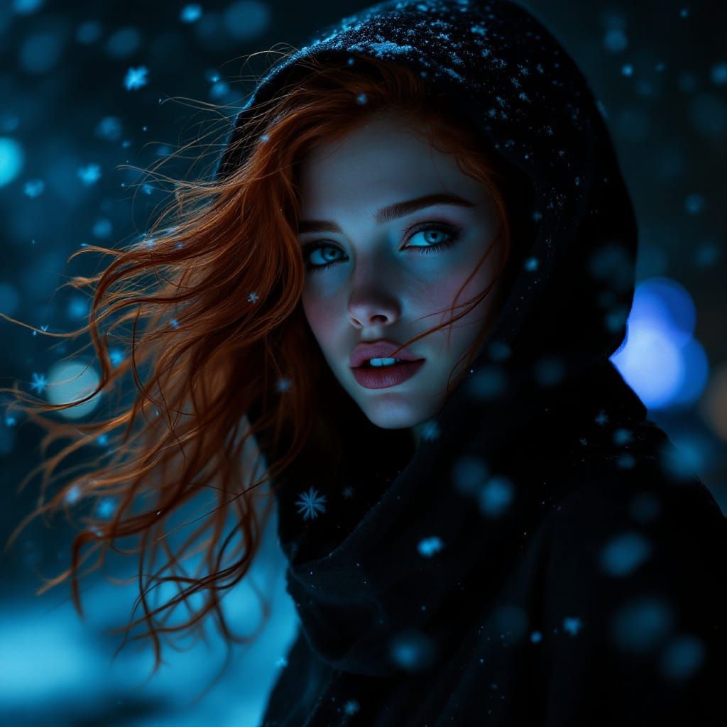 Ethereal Snowstorm Goddess in Ultra-Hyper-Realistic Photogra...