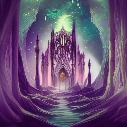Ethereal magical City in the sky& ethereal vibes& fantasy vibes& dark fantasy vibes& magical vibes& gothic vibes& crysta...