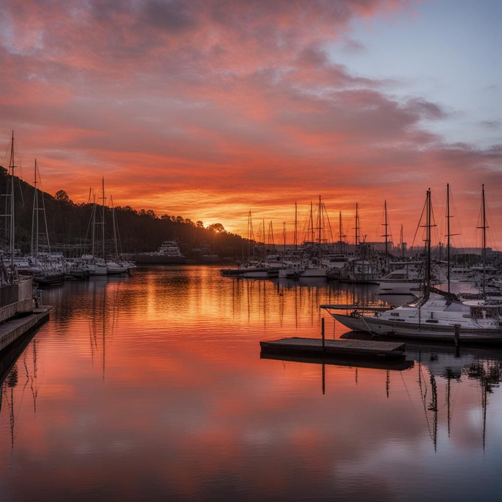 Simple Sunset AI Generated Image