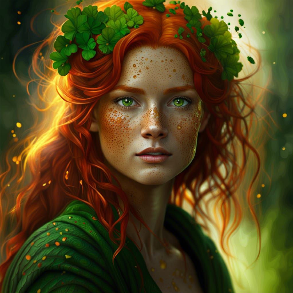 Freckled Irish Beauty with Red Hair