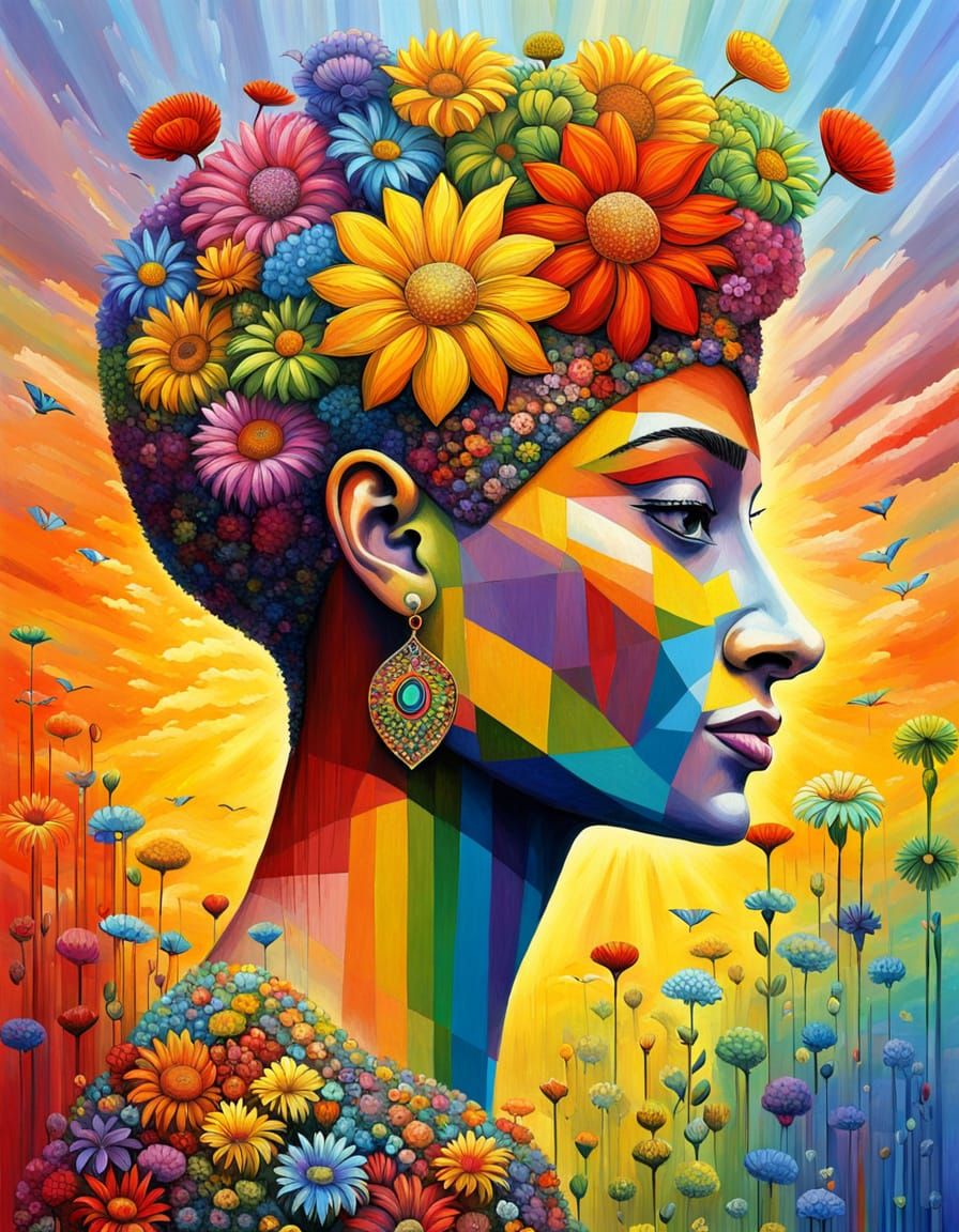 Nefertiti in Impressionist Palette Knife Style