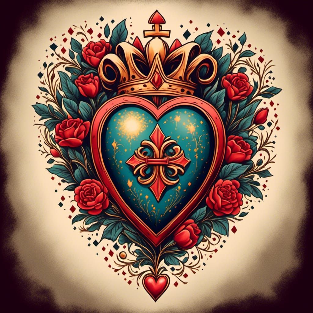Sacred Heart Tattoo in Vivid Colors