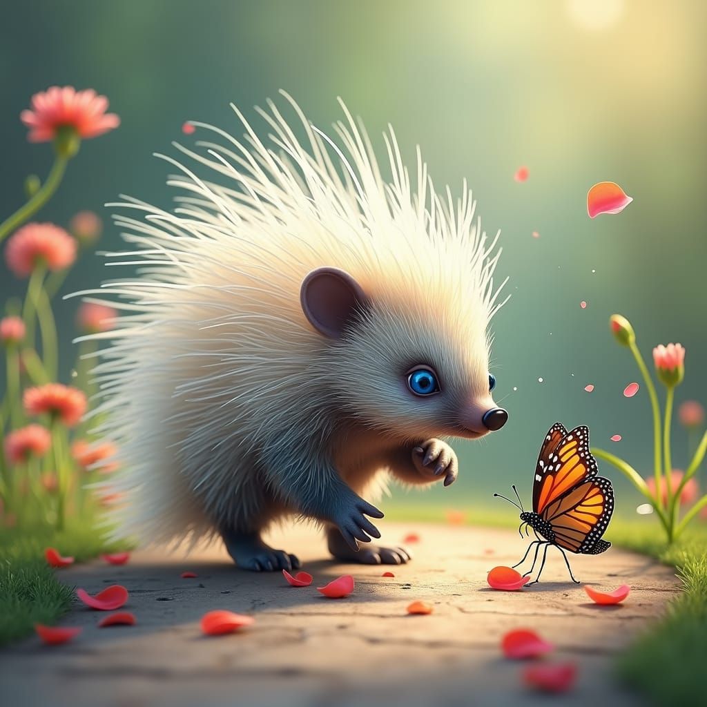 Little Porcupine meets Butterfly