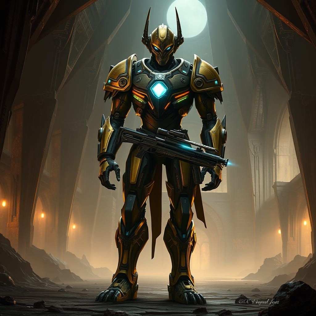 Dwemer Automaton in Ruin: Syd Mead Inspired