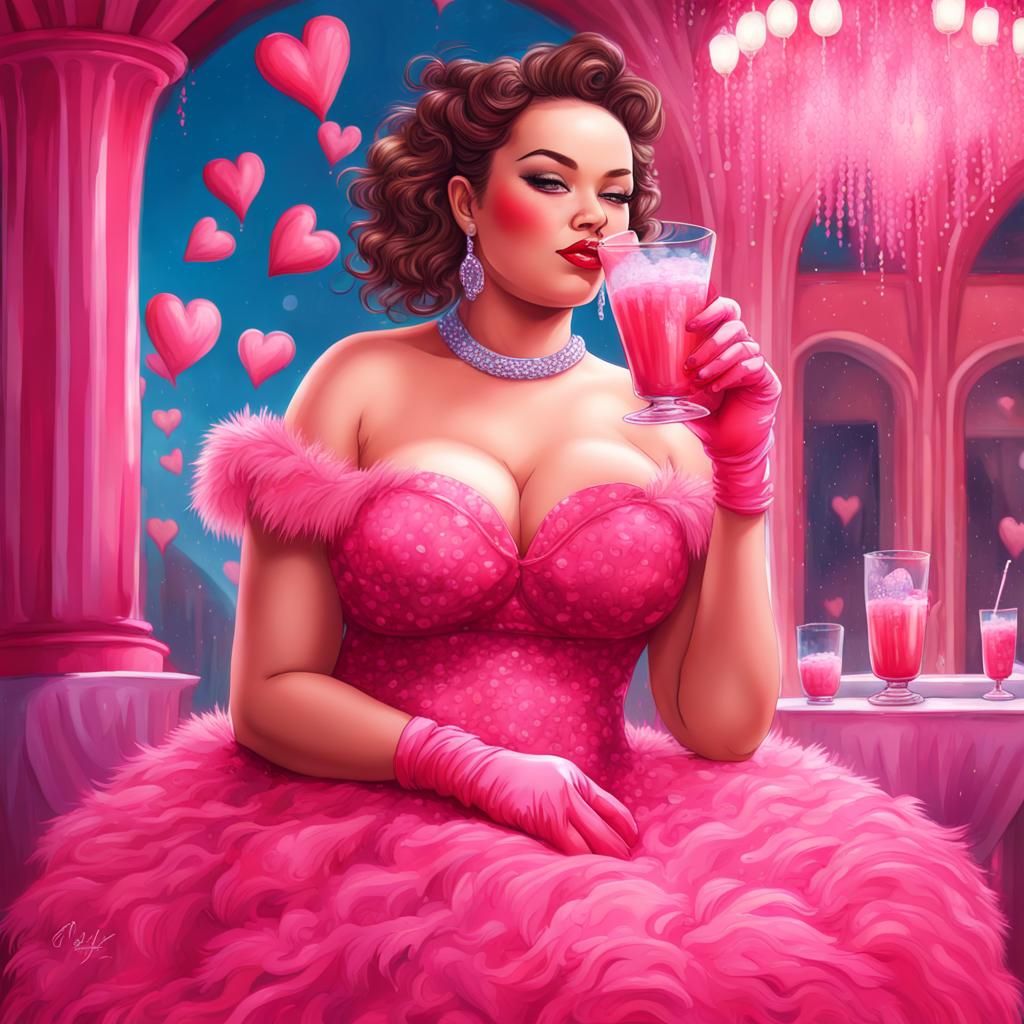 Hot Pink Fashionista at Whimsical Cafe