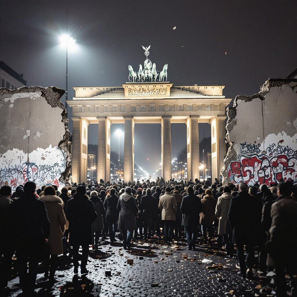 Berlin Wall Falls in Gritty, Historic Photo Style