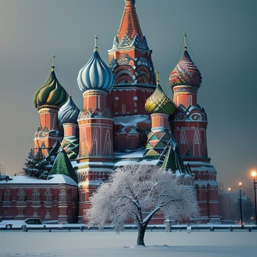 Winter Wonderland at Saint Basil's Cathedral in Red Square