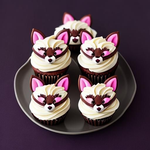 Fox Cupcakes with Blackberry Vanilla Frosting