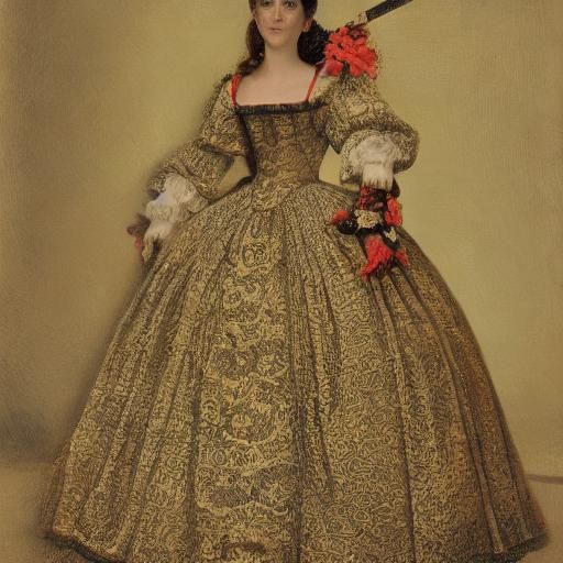 Portuguese Woman Portrait in 19th Century Style