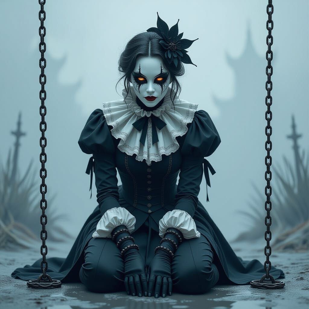 Figure in Mask: Victorian Meets Surrealism