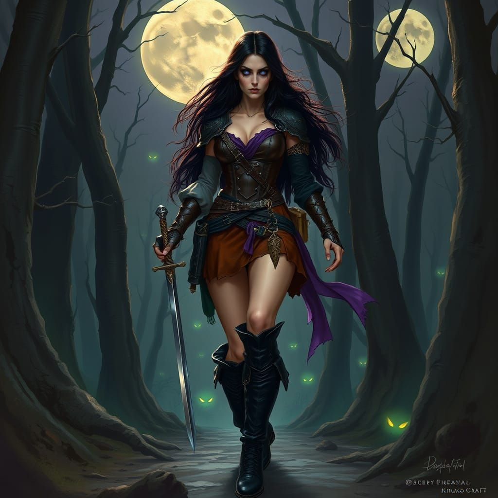 Ethereal Enchantress Embarks on Midnight Quest in Haunted Fo...