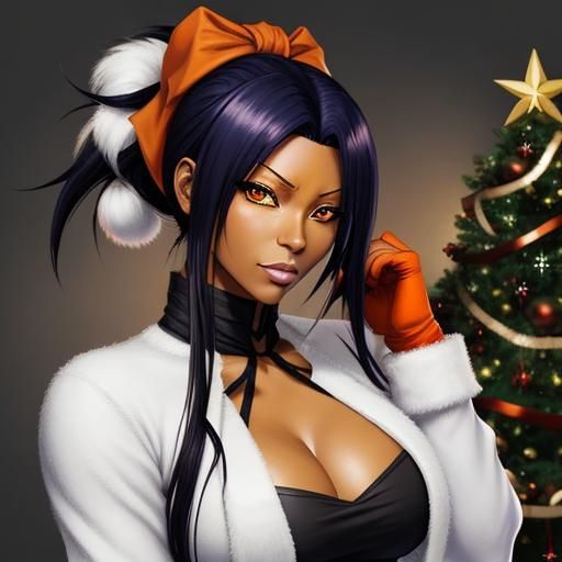 Yoruichi Shihouin in Christmas Clothes, Anime Style