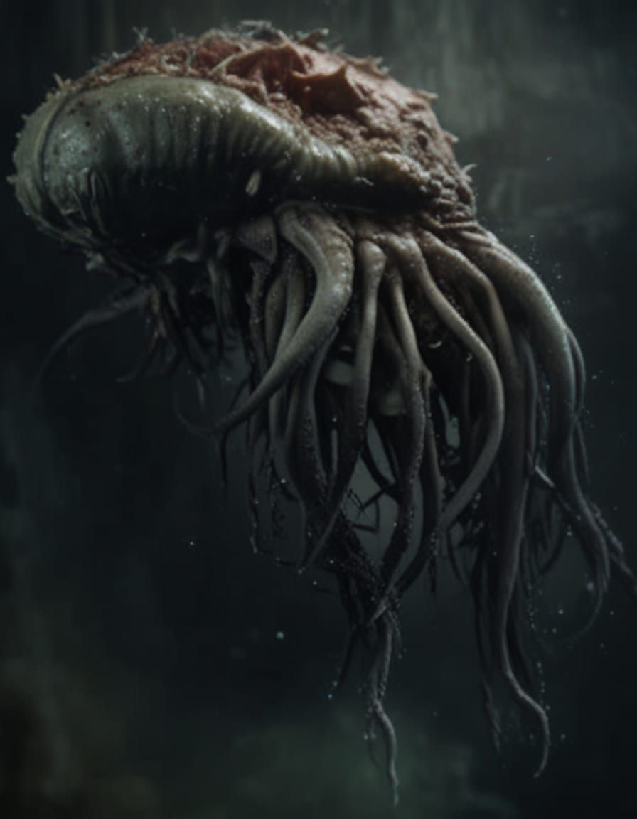 Photorealistic Cthulhu Sleeps in R'lyeh