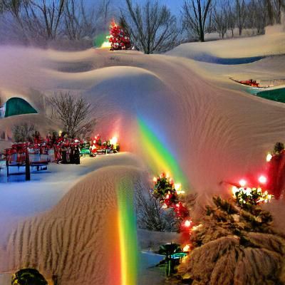 Rainbow Winter Wonderland Storm