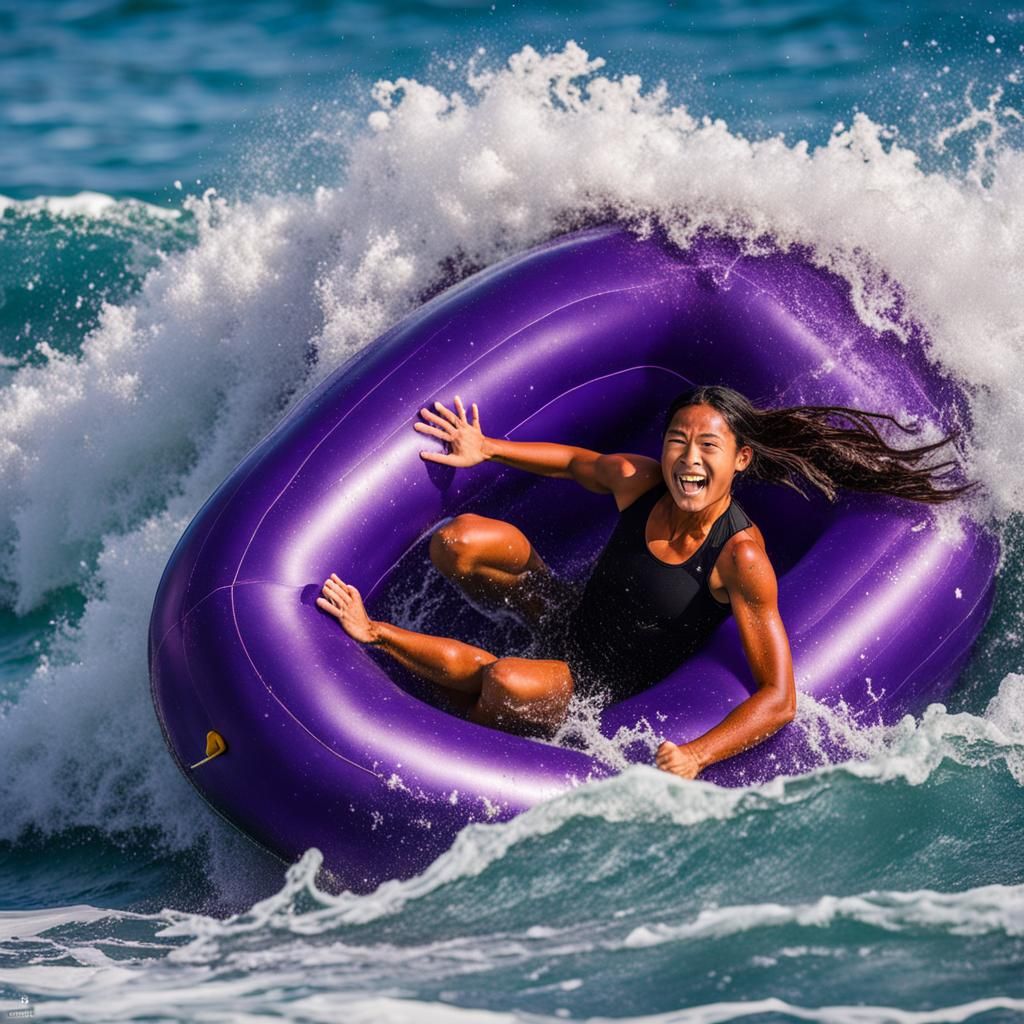 Olivia Rodrigo Rides Giant Wave on Eggplant