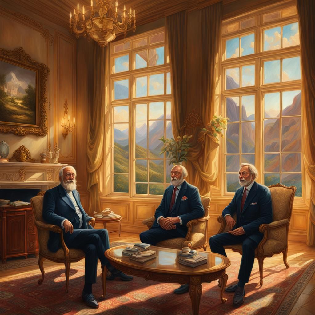 Elegant Portrait in Oil with Golden Lighting