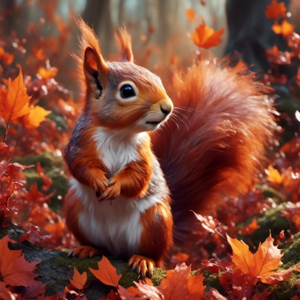 Cute Squirrel Image Generated by AI