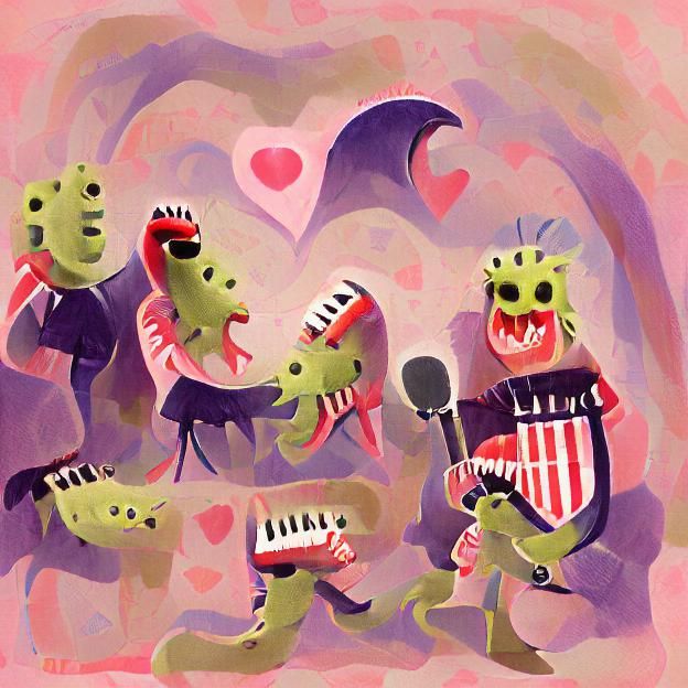 Singing Polka Monsters Generated by AI