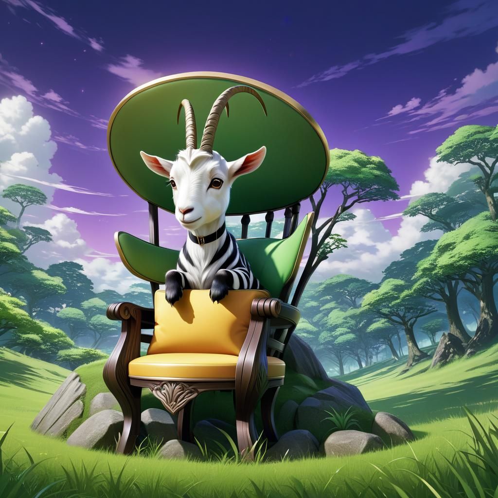 Zebra Goat Barber Chair