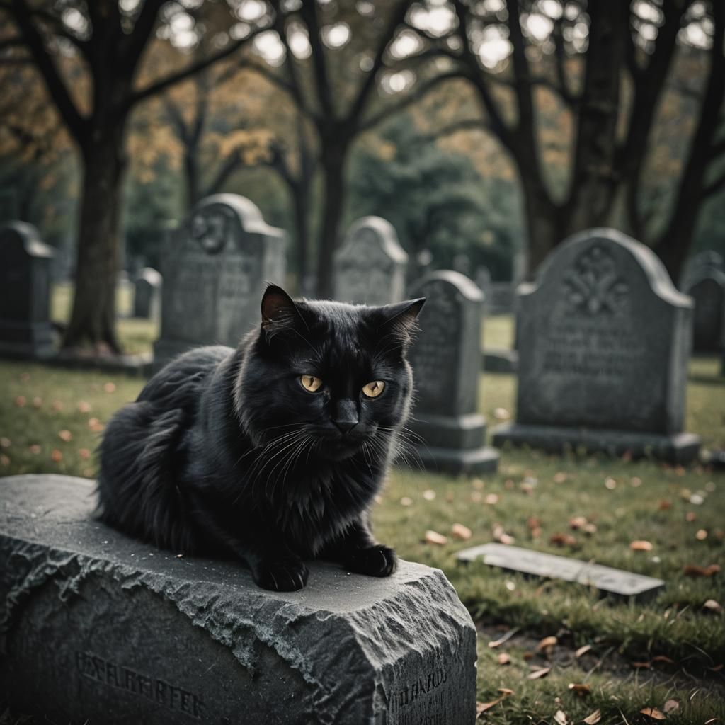 Dramatic Film Noir Macro of Black Cat Hissing