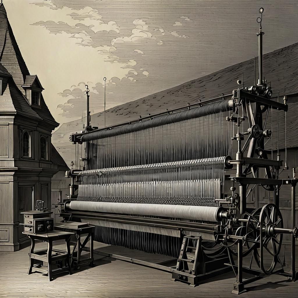 Jacquard Loom Weaving Damask Fabric in Detail