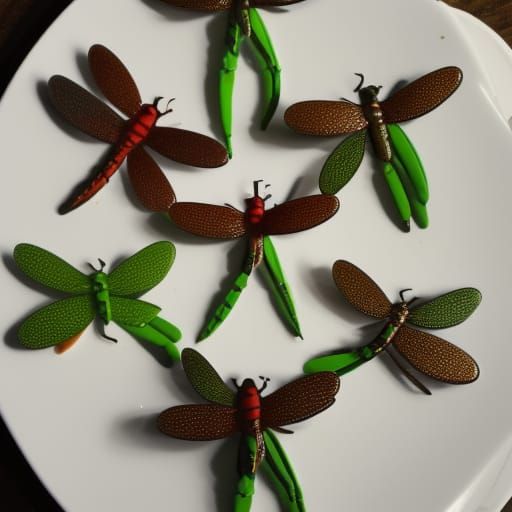 A dragonfly army of panacotta