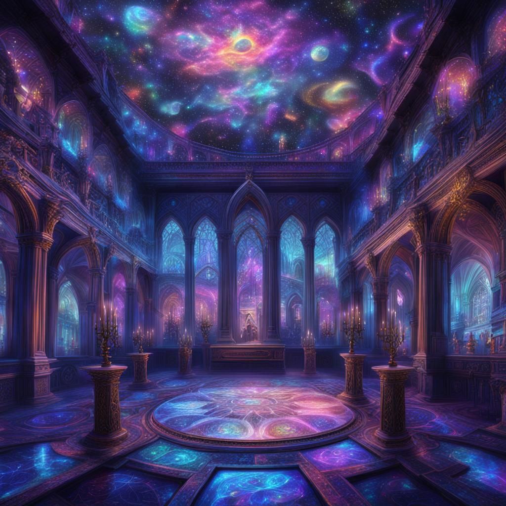 Gothic Palace Party in Holographic Astral Style
