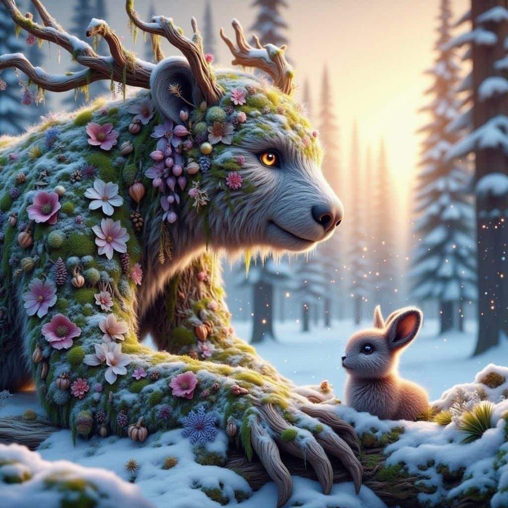 Magical Arctic Companion in Winter Wonderland