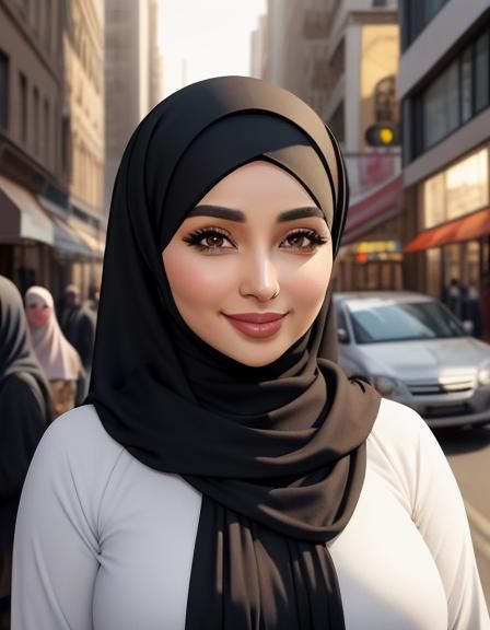 Egyptian Woman in Hijab Portrait: Realistic 8k